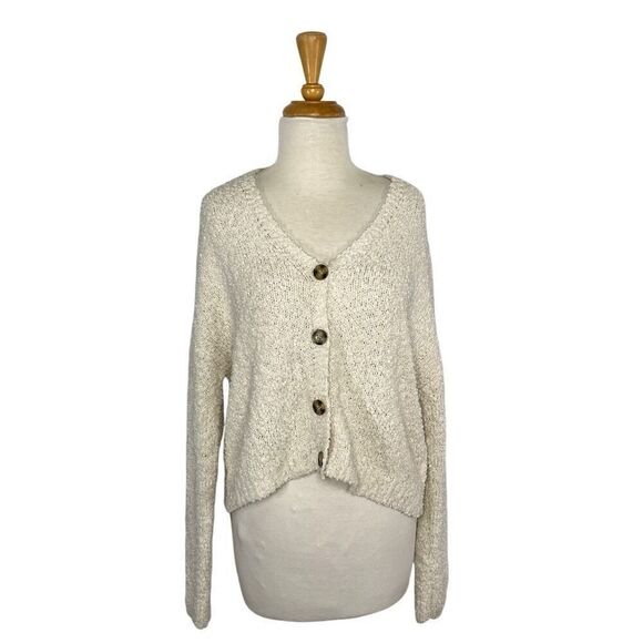 Sanctuary S Ivory Cardigan Sweater Cropped Boho Cottagecore Lagenlook Fits M L - Picture 2 of 9